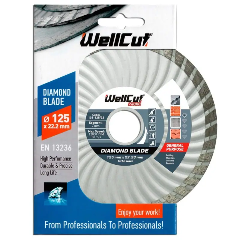 Tarcza diamentowa tnąca Wellcut Ø125 Turbo