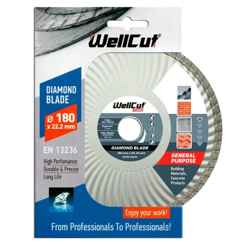 Tarcza diamentowa tnąca Wellcut Ø180 Turbo