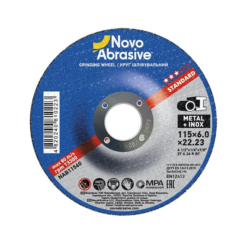Tarcza szlifierska NovoAbrasive Ø115×6 T27