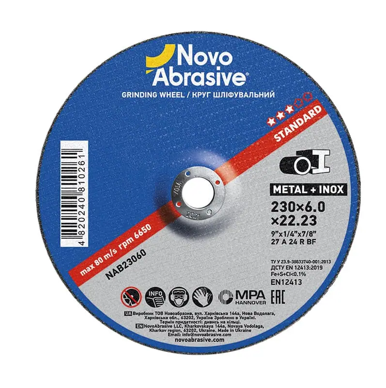 Tarcza szlifierska NovoAbrasive Ø230×6 T27