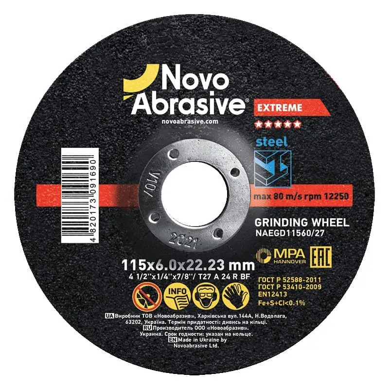 Tarcza szlifierska NovoAbrasive Ø115×6 T27