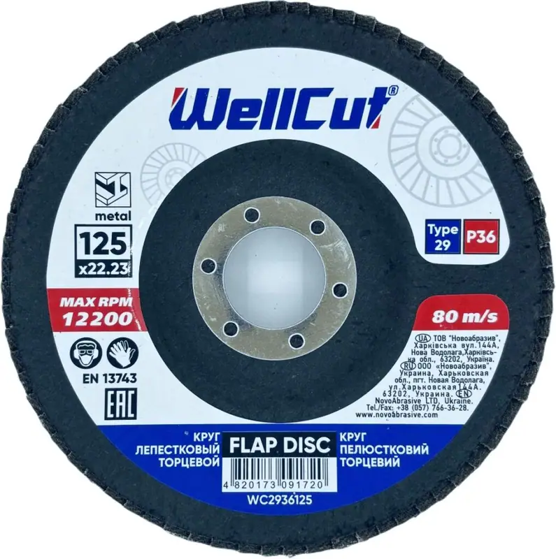 Пелюстковий круг Wellcut Ø125 P36 T29
