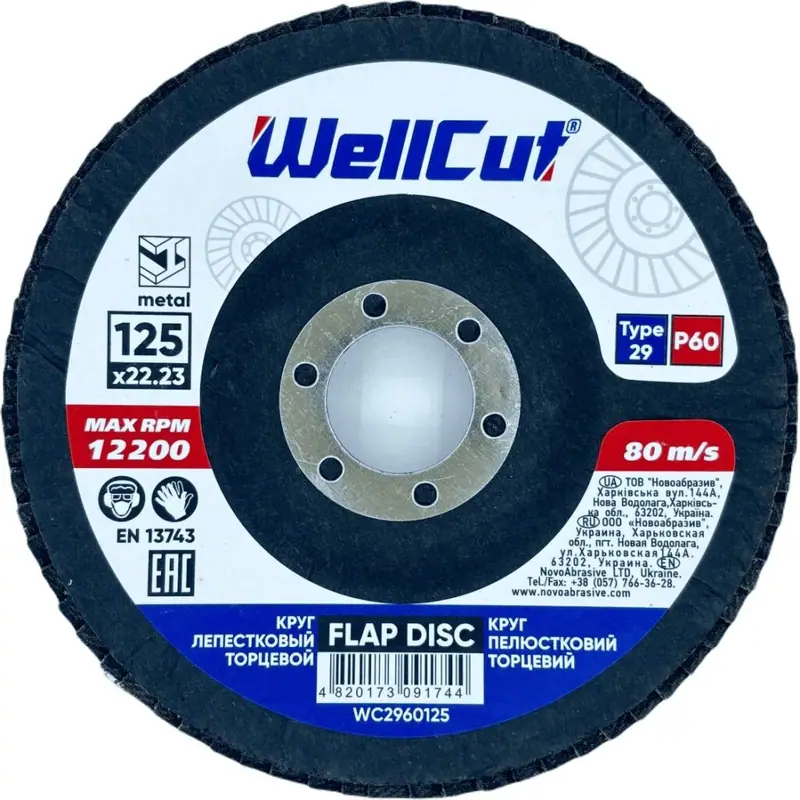 Пелюстковий круг Wellcut Ø125 P60 T29