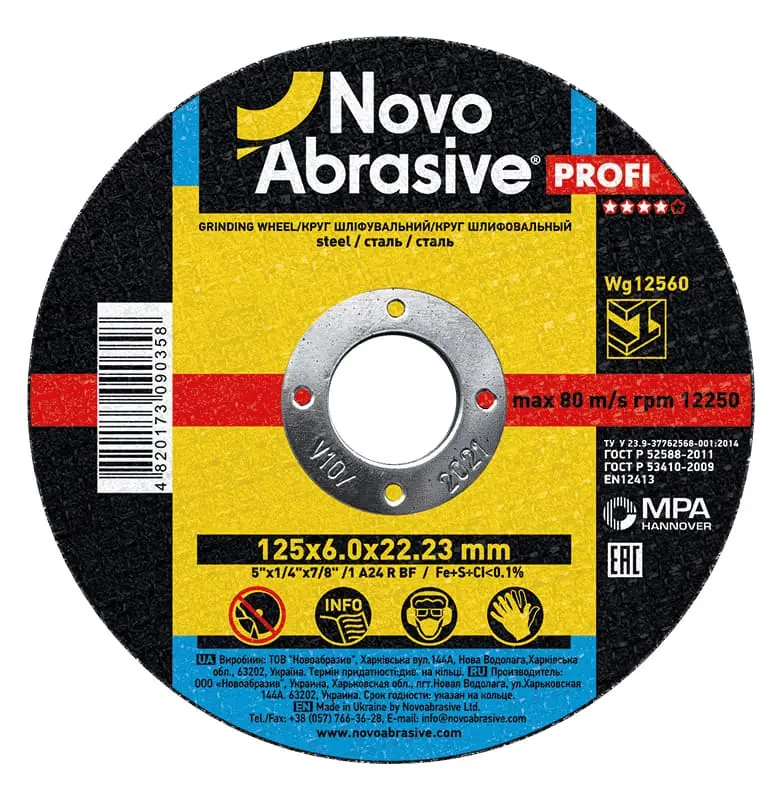 Tarcza szlifierska NovoAbrasive Ø125×6