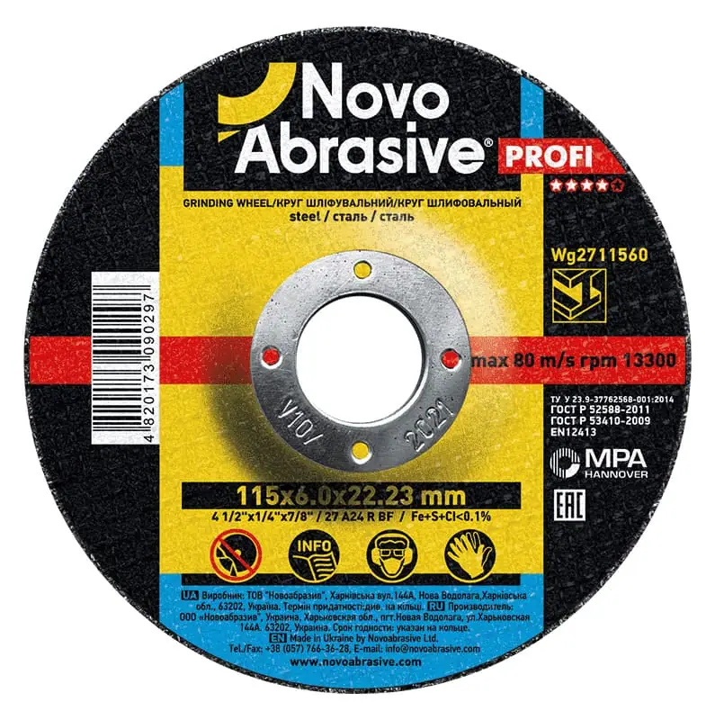 Tarcza szlifierska NovoAbrasive Ø115×6 T27