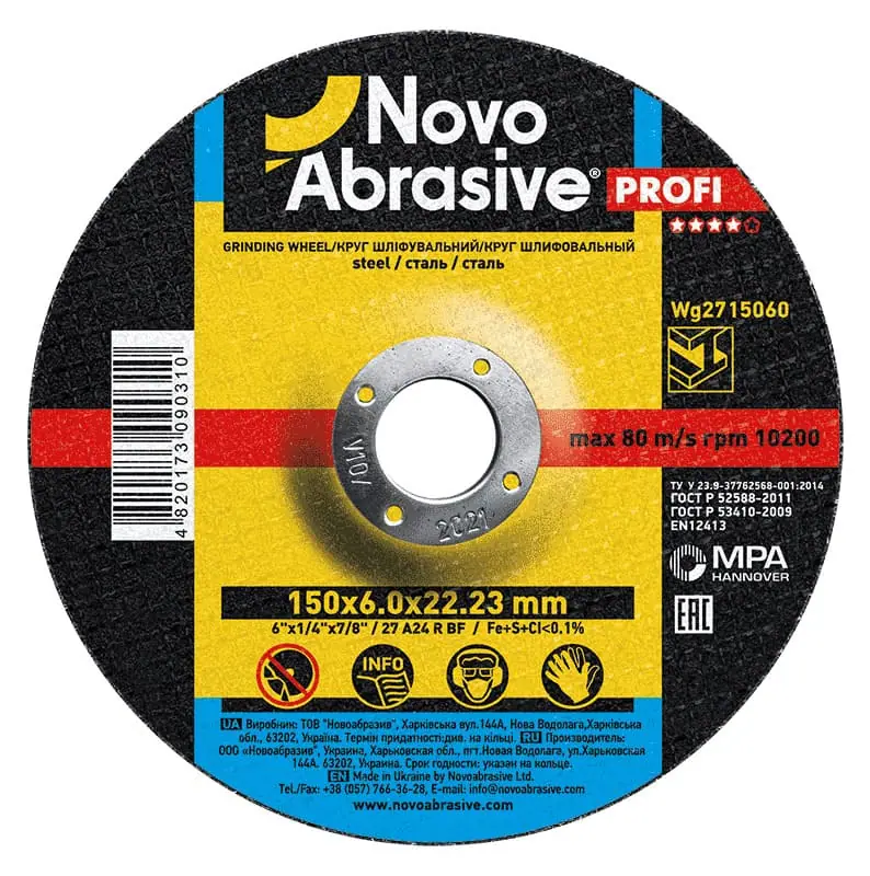 Tarcza szlifierska NovoAbrasive Ø150×6 T27